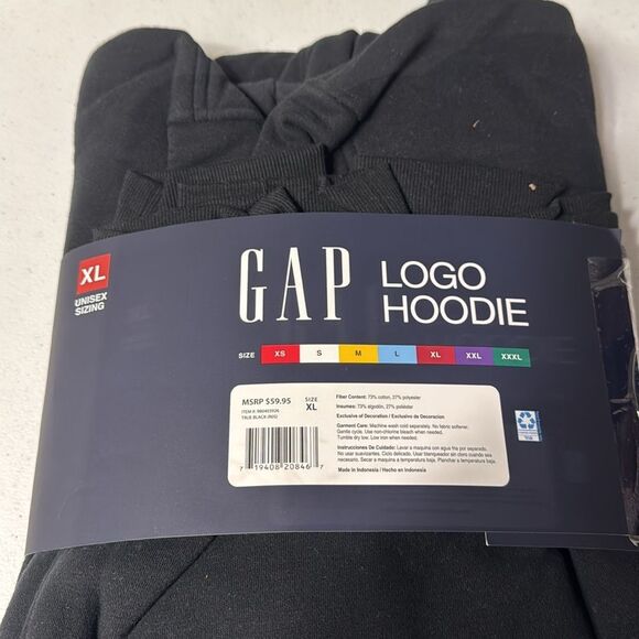 NWT GAP Black Logo Hoodie XL or XXL MSRP $60 - Picture 3 of 13